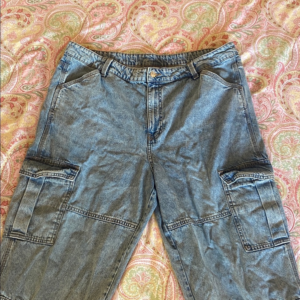 H&M Blue Cargo Pants for Women